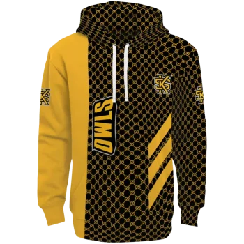 kennesaw state owls monogram pattern gold hoodie best selling