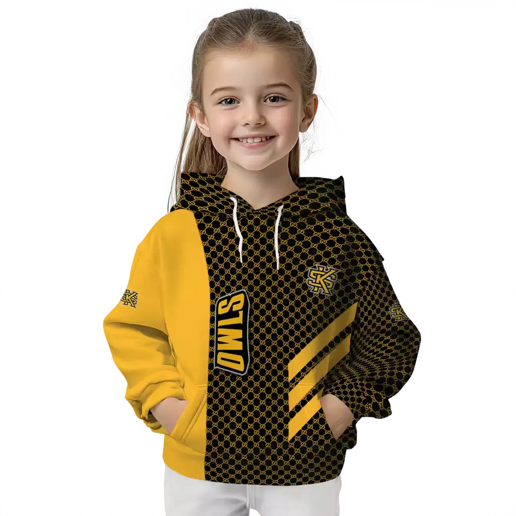 kennesaw state owls monogram pattern gold hoodie top rated kennesaw state owls monogram pattern gold hoodie top rated