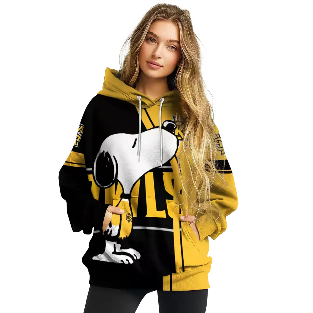 kennesaw state owls playful snoopy gold hoodie high quality kennesaw state owls playful snoopy gold hoodie high quality