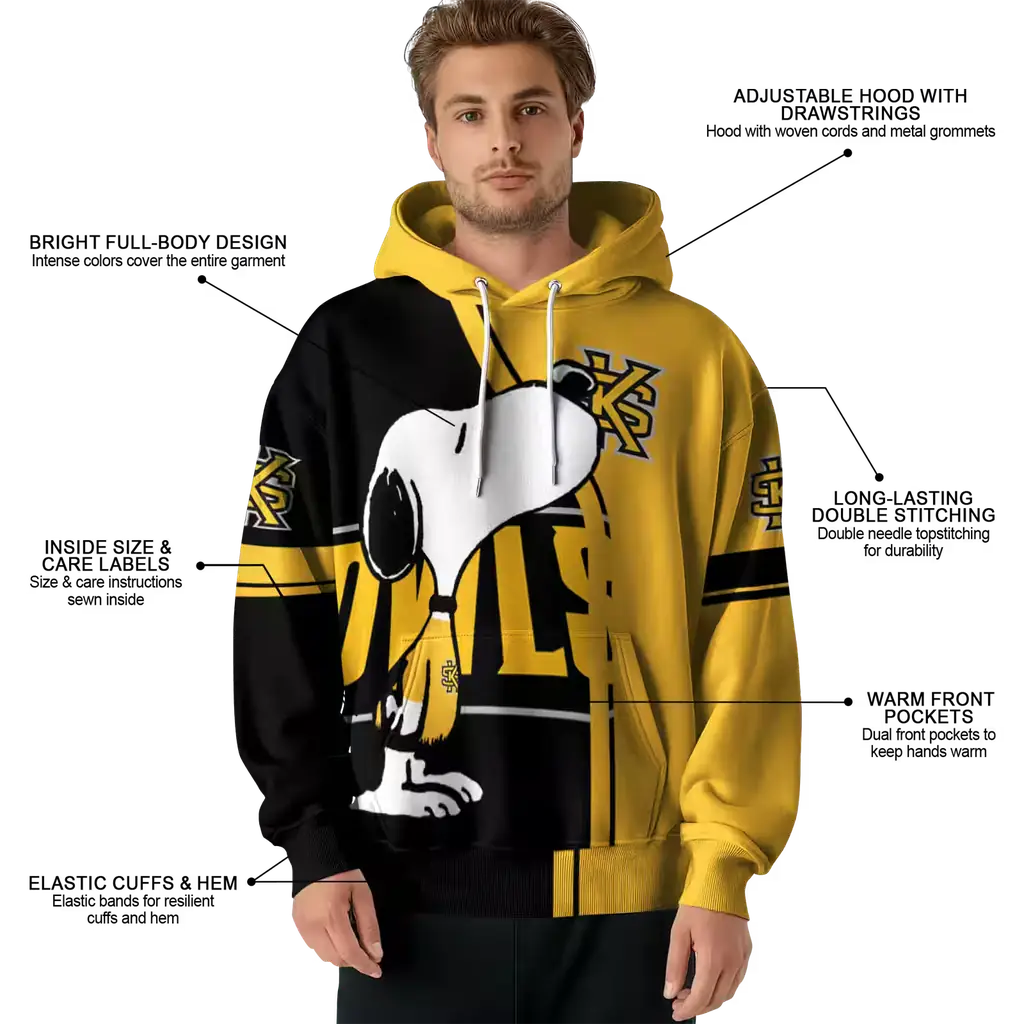 kennesaw state owls playful snoopy gold hoodie latest model kennesaw state owls playful snoopy gold hoodie latest model