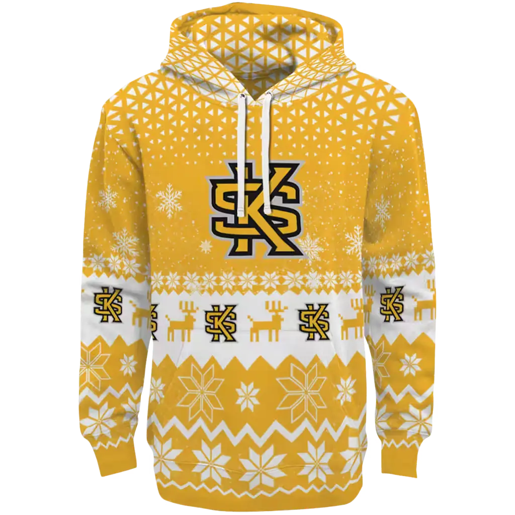 kennesaw state owls reindeer motif gold hoodie best selling kennesaw state owls reindeer motif gold hoodie best selling