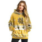 kennesaw state owls reindeer motif gold hoodie best selling