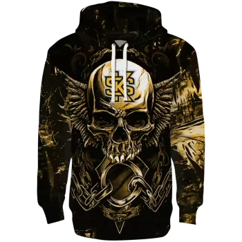 kennesaw state owls skull artwork gold black hoodie best selling