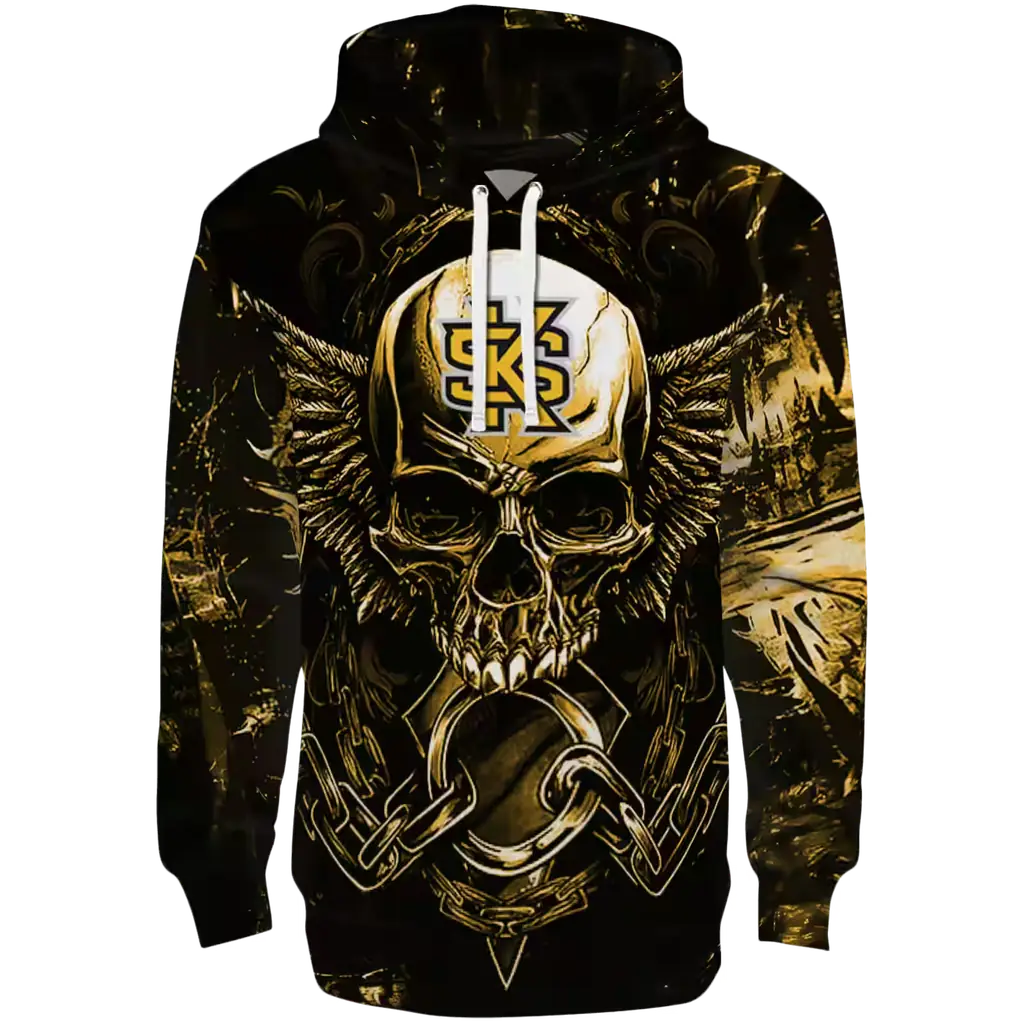 kennesaw state owls skull artwork gold black hoodie best selling kennesaw state owls skull artwork gold black hoodie best selling