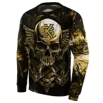 kennesaw state owls skull artwork gold black hoodie best selling