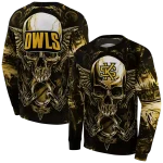 kennesaw state owls skull artwork gold black hoodie best selling