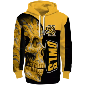kennesaw state owls skull motif gold black hoodie best selling