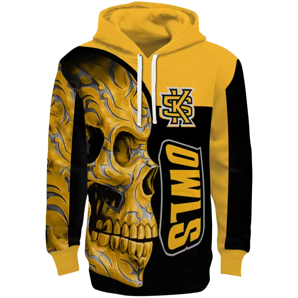 kennesaw state owls skull motif gold black hoodie best selling kennesaw state owls skull motif gold black hoodie best selling