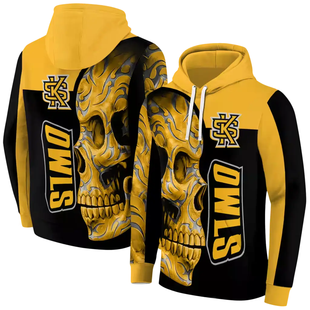 kennesaw state owls skull motif gold black hoodie fashion forward kennesaw state owls skull motif gold black hoodie fashion forward