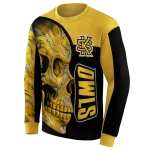 kennesaw state owls skull motif gold black hoodie best selling