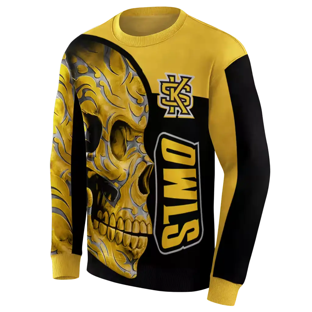 kennesaw state owls skull motif gold black hoodie new arrival kennesaw state owls skull motif gold black hoodie new arrival