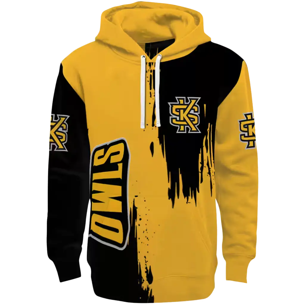 kennesaw state owls splatter effect gold hoodie best selling kennesaw state owls splatter effect gold hoodie best selling