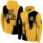 kennesaw state owls splatter effect gold hoodie best selling