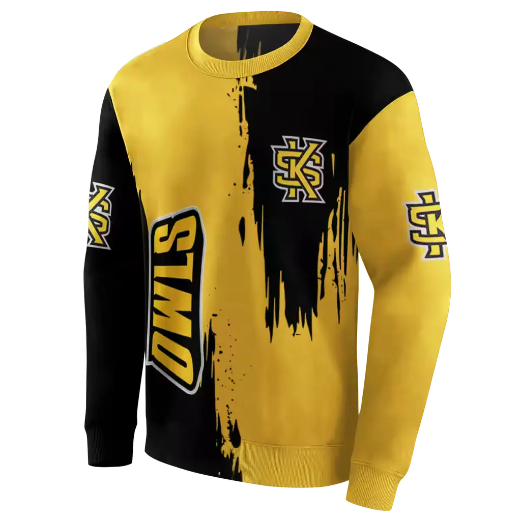 kennesaw state owls splatter effect gold hoodie new arrival kennesaw state owls splatter effect gold hoodie new arrival