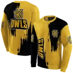kennesaw state owls splatter effect gold hoodie best selling