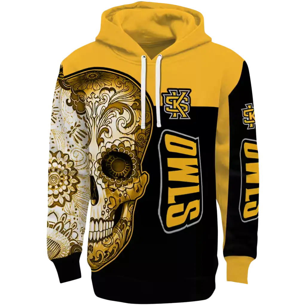 kennesaw state owls sugar skull gold black hoodie best selling kennesaw state owls sugar skull gold black hoodie best selling