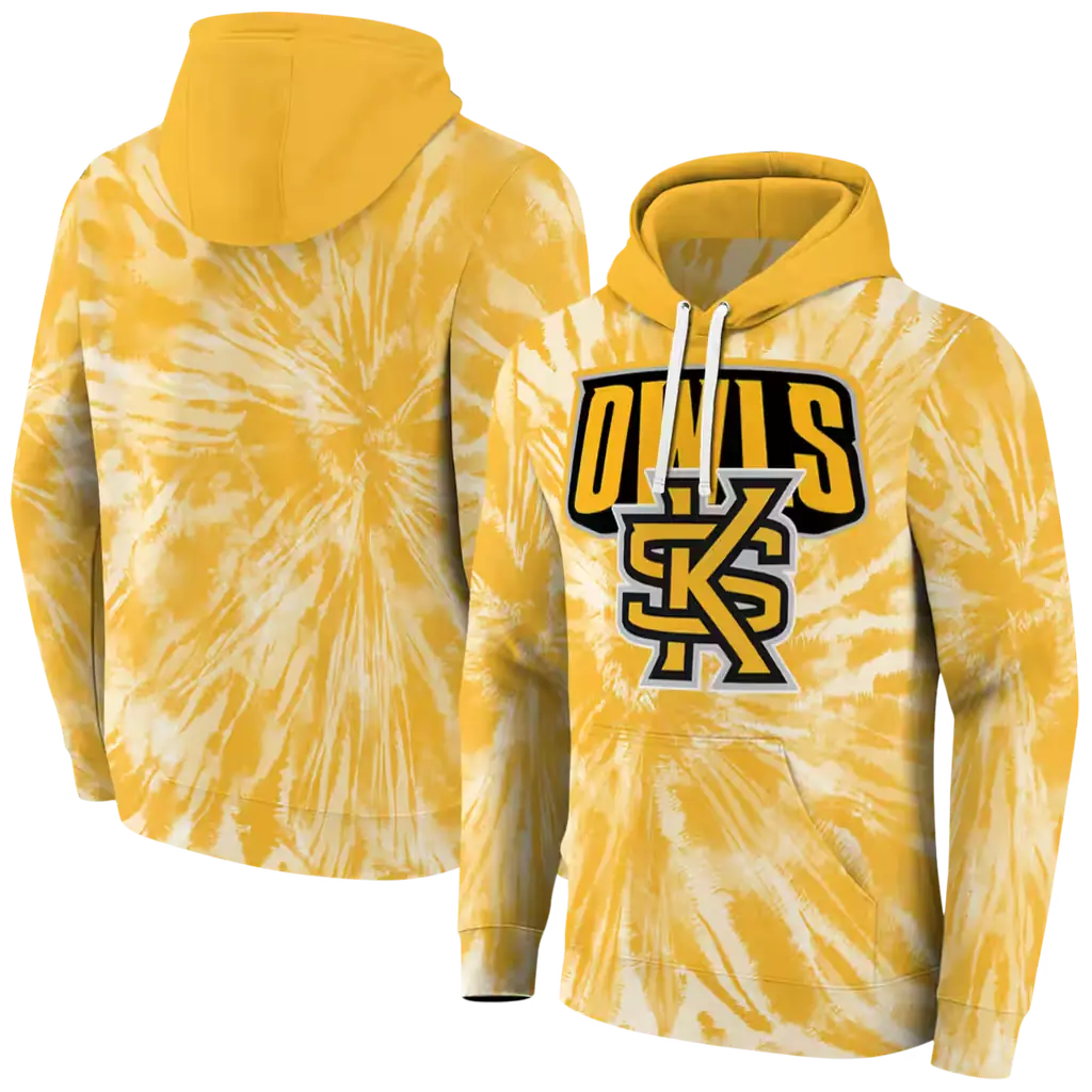kennesaw state owls tie dye pattern gold hoodie fashion forward kennesaw state owls tie dye pattern gold hoodie fashion forward