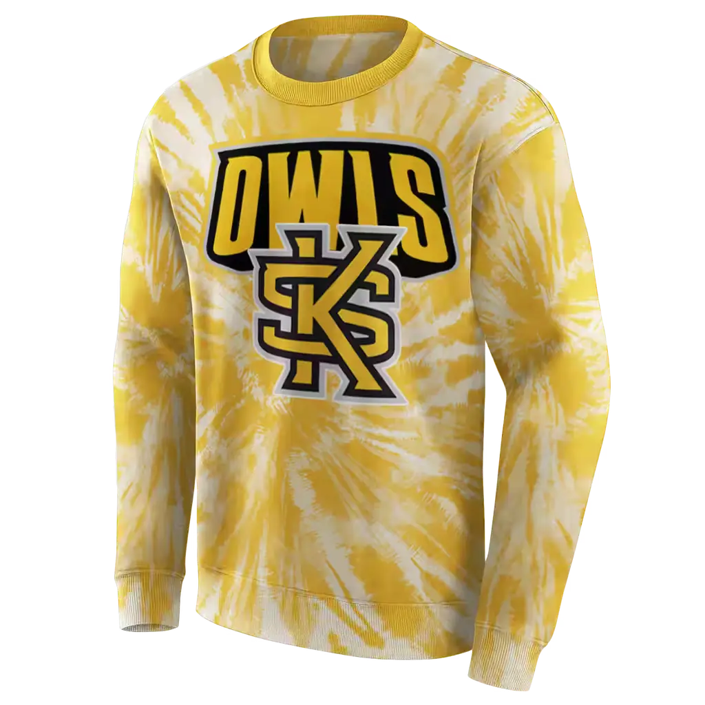 kennesaw state owls tie dye pattern gold hoodie new arrival kennesaw state owls tie dye pattern gold hoodie new arrival