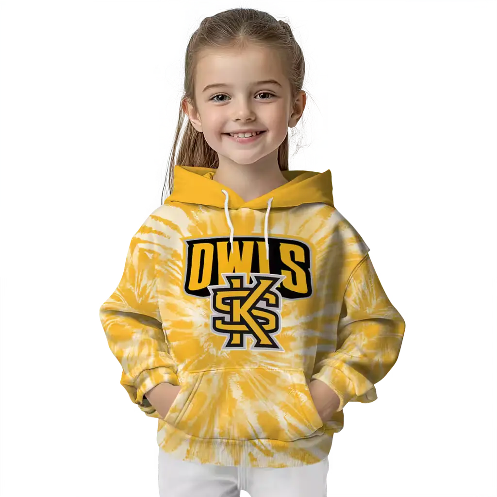 kennesaw state owls tie dye pattern gold hoodie top rated kennesaw state owls tie dye pattern gold hoodie top rated