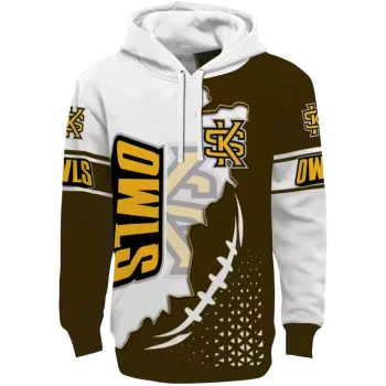 kennesaw state owls triangular pattern gold white hoodie best selling