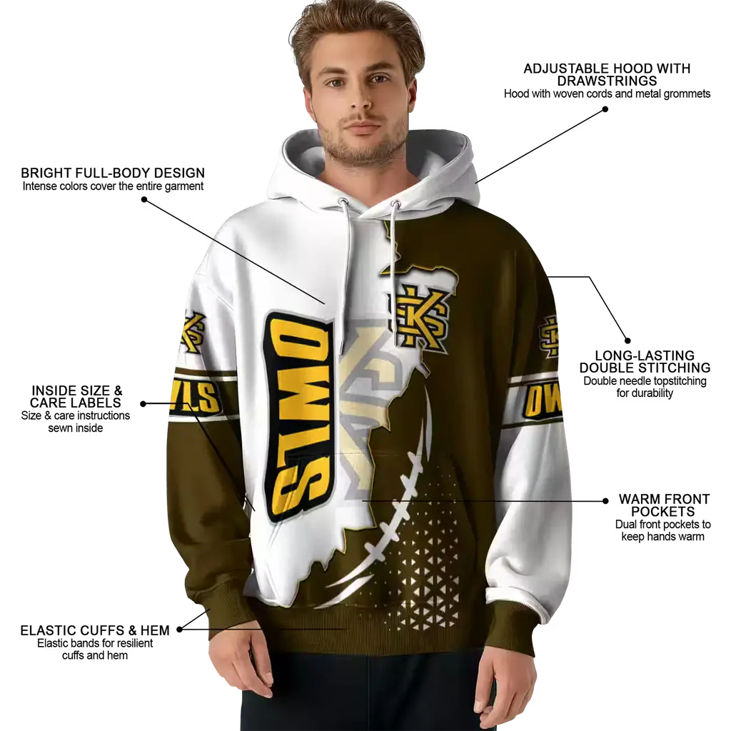 kennesaw state owls triangular pattern gold white hoodie latest model kennesaw state owls triangular pattern gold white hoodie latest model