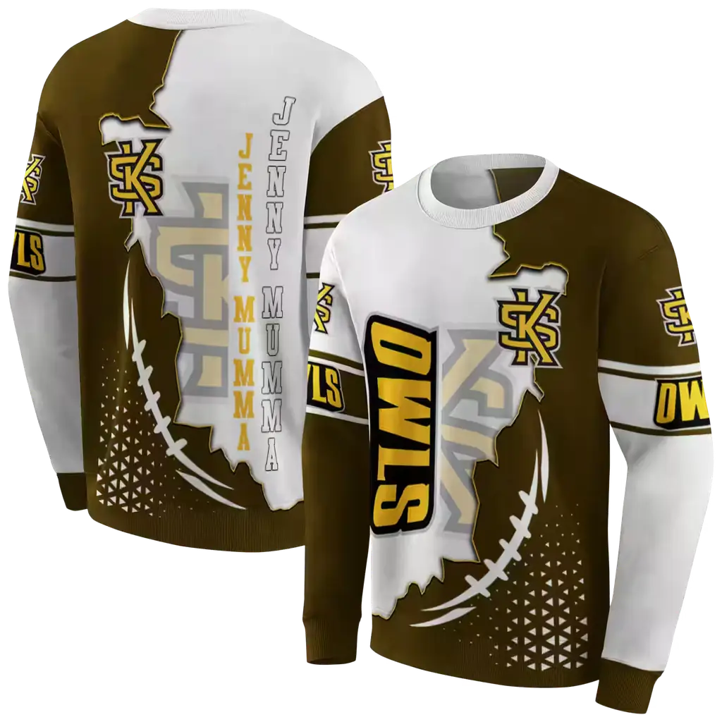 kennesaw state owls triangular pattern gold white hoodie premium grade kennesaw state owls triangular pattern gold white hoodie premium grade