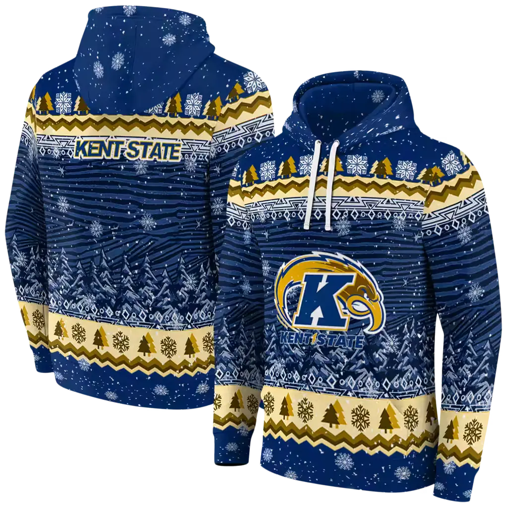 kent state golden flashes christmas trees navy blue hoodie fashion forward kent state golden flashes christmas trees navy blue hoodie fashion forward