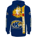 kent state golden flashes football heartbeat navy blue hoodie best selling
