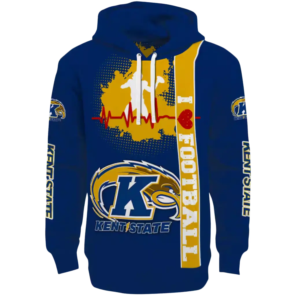kent state golden flashes football heartbeat navy blue hoodie best selling kent state golden flashes football heartbeat navy blue hoodie best selling