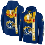 kent state golden flashes football heartbeat navy blue hoodie best selling