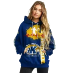kent state golden flashes football heartbeat navy blue hoodie best selling