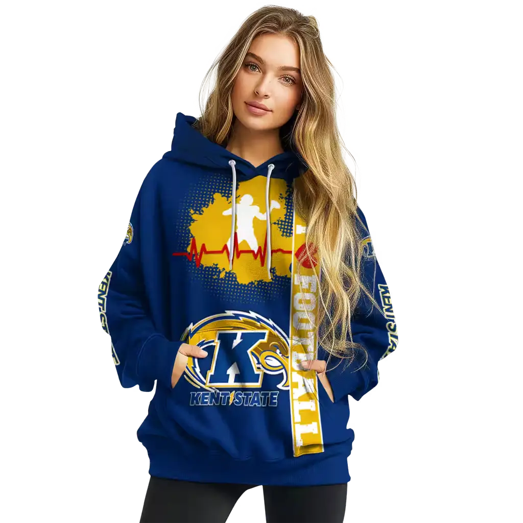 kent state golden flashes football heartbeat navy blue hoodie high quality kent state golden flashes football heartbeat navy blue hoodie high quality