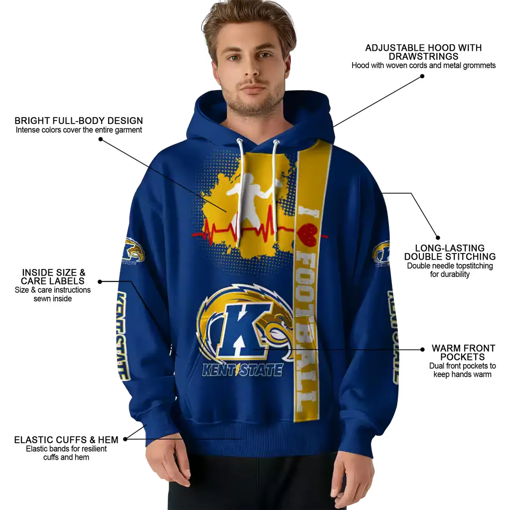 kent state golden flashes football heartbeat navy blue hoodie latest model kent state golden flashes football heartbeat navy blue hoodie latest model