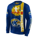 kent state golden flashes football heartbeat navy blue hoodie best selling
