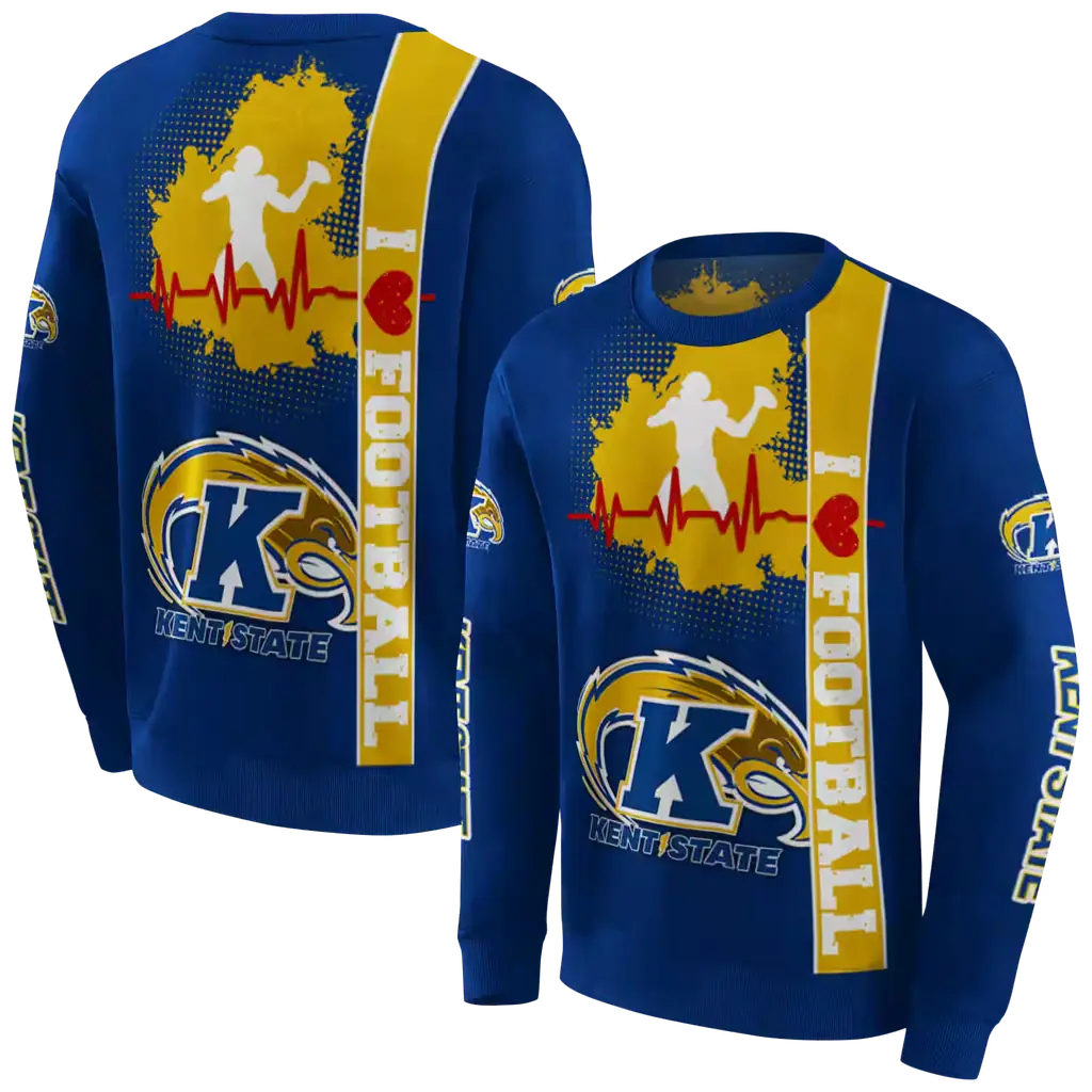 kent state golden flashes football heartbeat navy blue hoodie premium grade kent state golden flashes football heartbeat navy blue hoodie premium grade
