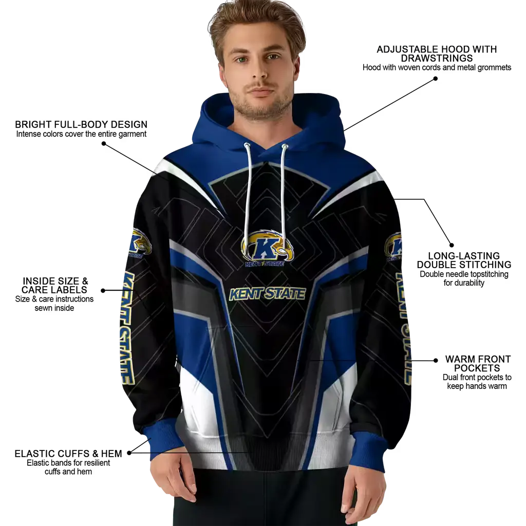 kent state golden flashes futuristic pattern navy blue black hoodie latest model kent state golden flashes futuristic pattern navy blue black hoodie latest model