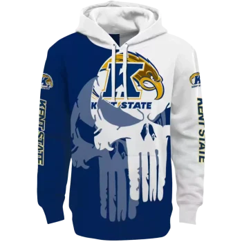 kent state golden flashes graphic punisher navy blue white hoodie best selling