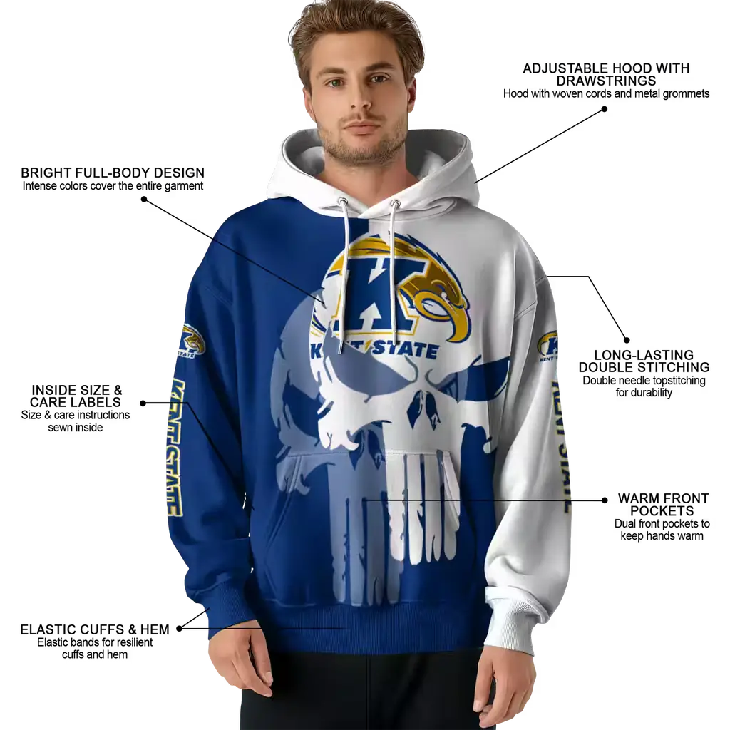 kent state golden flashes graphic punisher navy blue white hoodie latest model kent state golden flashes graphic punisher navy blue white hoodie latest model