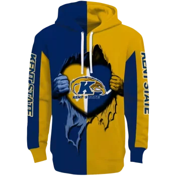 kent state golden flashes heartbeat graphic navy blue hoodie best selling