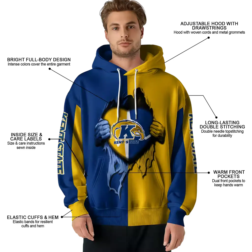 kent state golden flashes heartbeat graphic navy blue hoodie latest model kent state golden flashes heartbeat graphic navy blue hoodie latest model