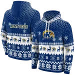 kent state golden flashes reindeer motif navy blue hoodie best selling