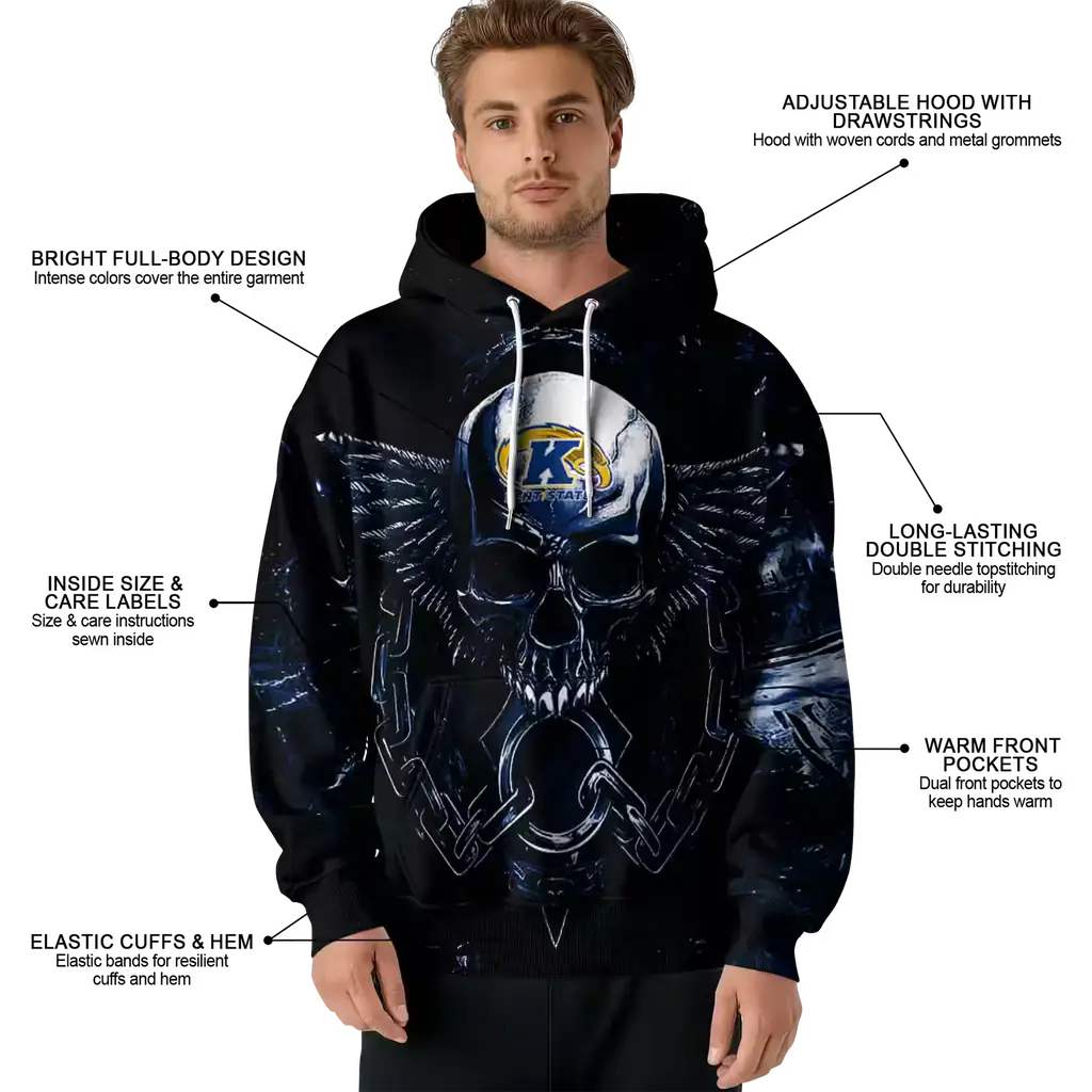 kent state golden flashes skull artwork navy blue black hoodie latest model kent state golden flashes skull artwork navy blue black hoodie latest model