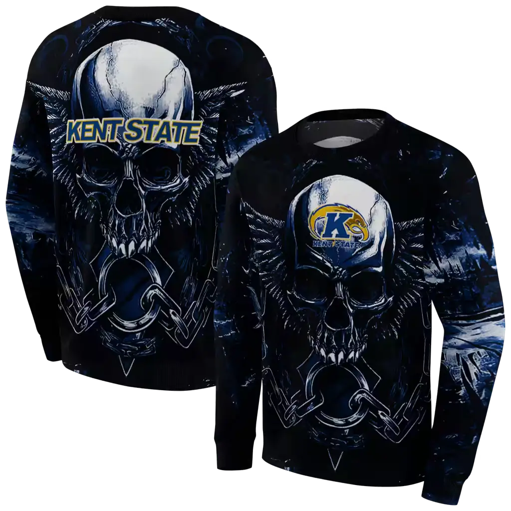 kent state golden flashes skull artwork navy blue black hoodie premium grade kent state golden flashes skull artwork navy blue black hoodie premium grade
