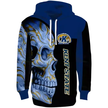 kent state golden flashes skull motif navy blue black hoodie best selling