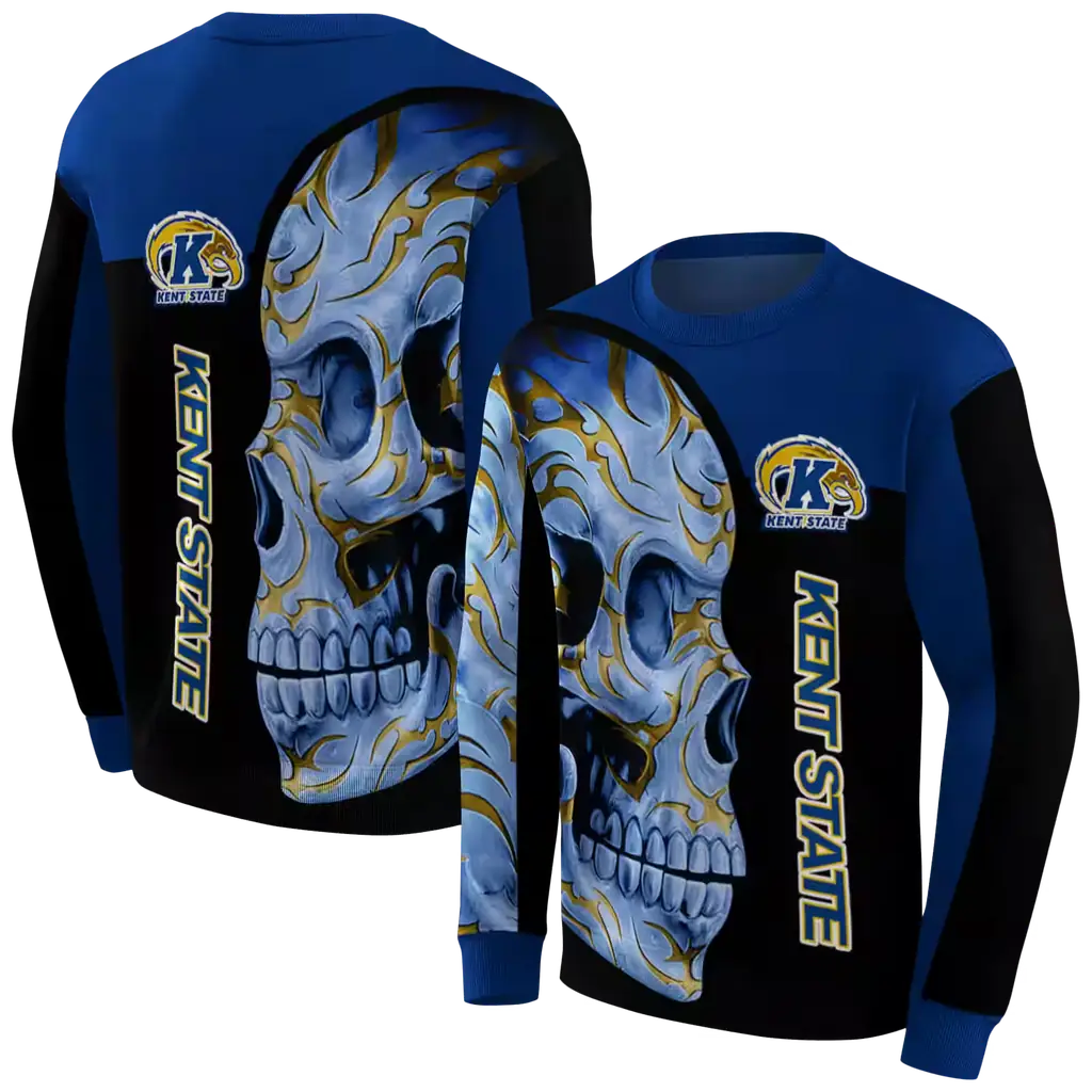 kent state golden flashes skull motif navy blue black hoodie premium grade kent state golden flashes skull motif navy blue black hoodie premium grade