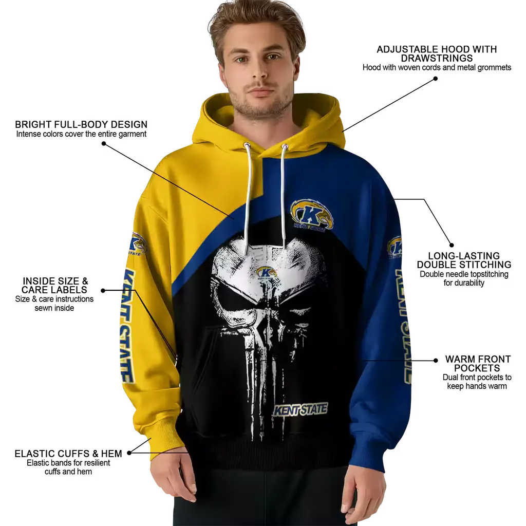 kent state golden flashes skull punisher gold black hoodie latest model kent state golden flashes skull punisher gold black hoodie latest model