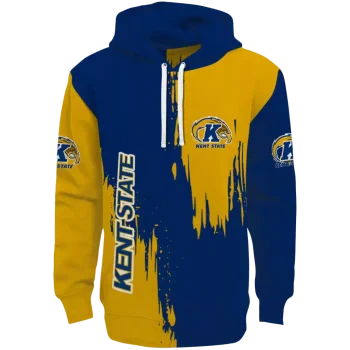 kent state golden flashes splatter effect navy blue hoodie best selling