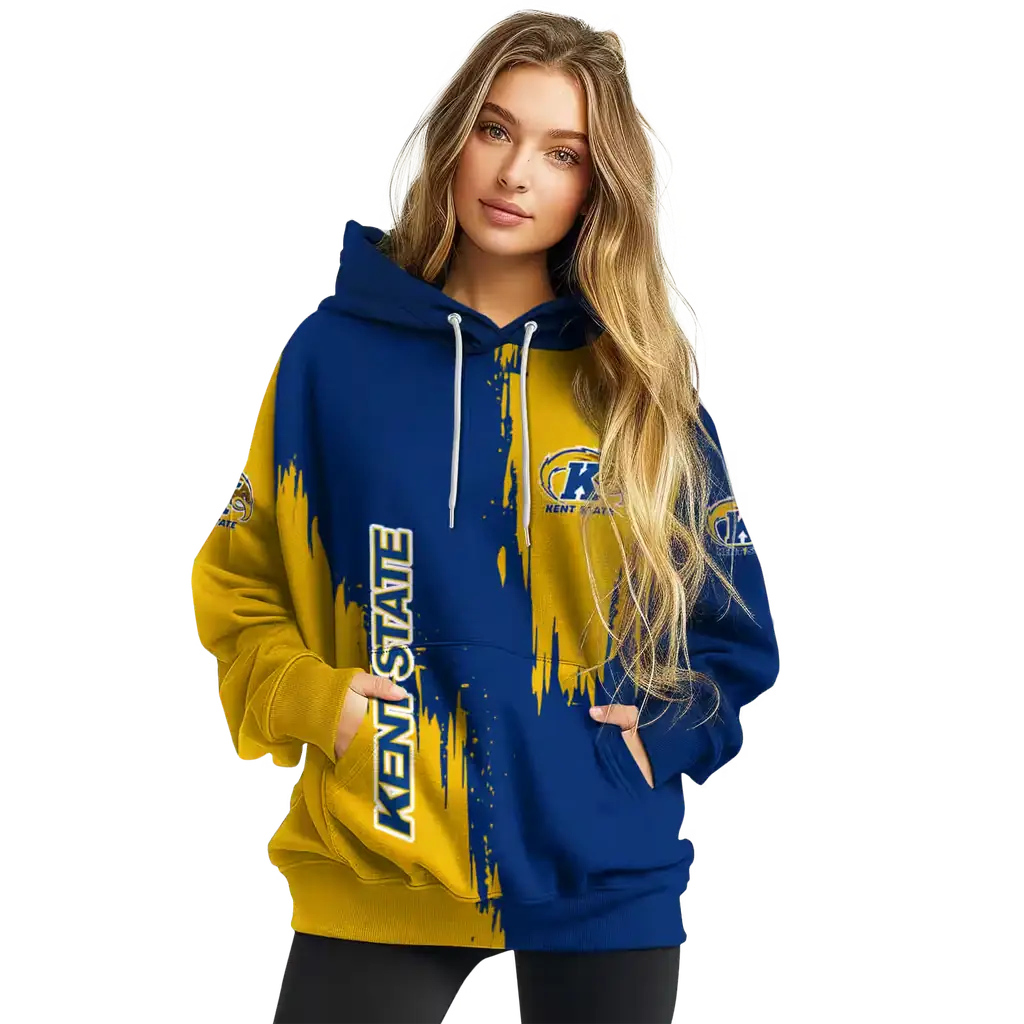 kent state golden flashes splatter effect navy blue hoodie high quality kent state golden flashes splatter effect navy blue hoodie high quality