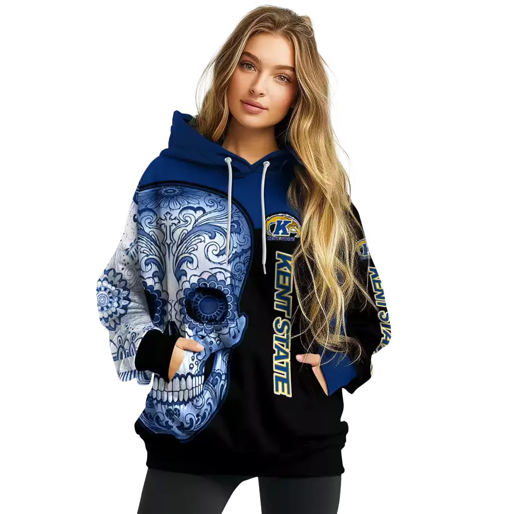 kent state golden flashes sugar skull navy blue black hoodie high quality kent state golden flashes sugar skull navy blue black hoodie high quality