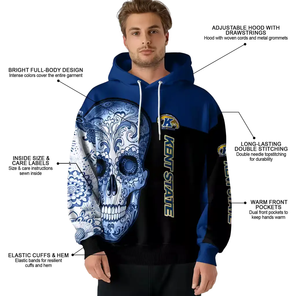 kent state golden flashes sugar skull navy blue black hoodie latest model kent state golden flashes sugar skull navy blue black hoodie latest model